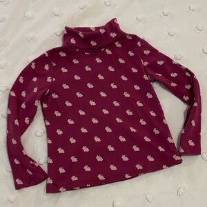 Palomino Bunny Print Turtleneck | Girls 6T  Easter Shirt | 100% Cotton
